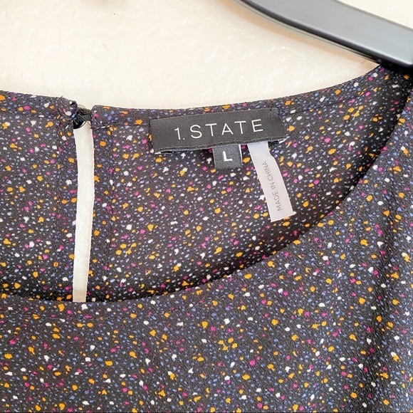 NWT 1. State Black Tiered Speckled Dress Revolve - Picture 3 of 5